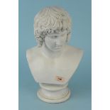 An alabaster type bust of Antonio Vaticanos, the original in the Vatican Collection,