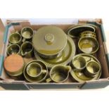 A box of green 1970's Hornsea heirloom items