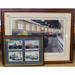 A framed limited edition print of motor racing by James Dugdale 'Tunnel Vision Monaco 87',