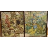 A pair of framed prints by Margaret W Tarrant 'Market Day' and 'An Elf to Tea', 43.
