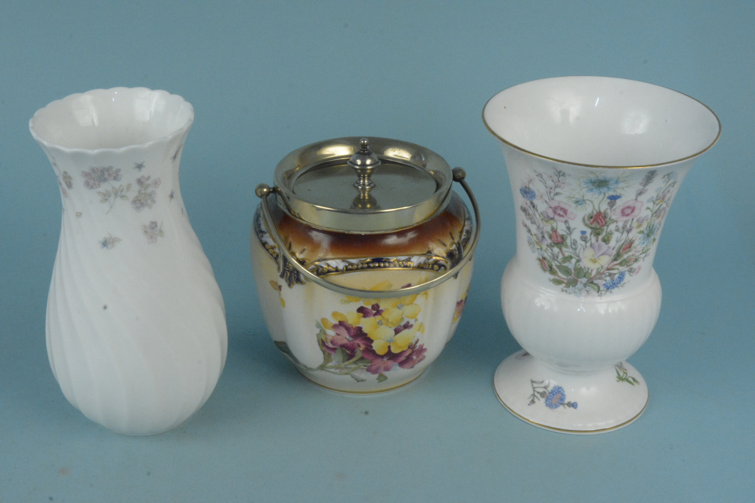 A mixed lot including a George Jones biscuit barrel, ceramic posies, cut glass bowls, - Image 3 of 3