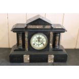 A large slate cased Ansonia Clock Co mantel clock, patented 1881/82, 43.