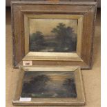 George Cole, two framed oil paintings of landscape scenes,
