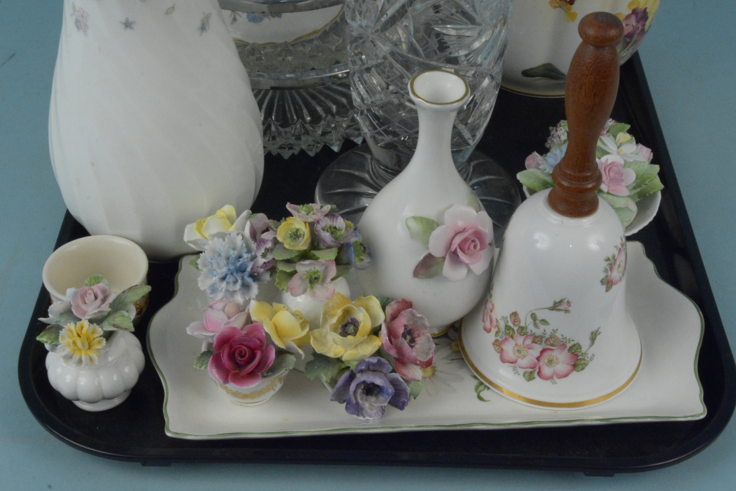 A mixed lot including a George Jones biscuit barrel, ceramic posies, cut glass bowls, - Image 2 of 3