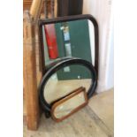 Three assorted wall mirrors