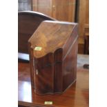 A Regency mahogany knife box with later fitted interior