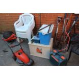 Assorted tools, woodworking and garden tools,