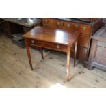 An Edwardian inlaid mahogany side table with single drawer