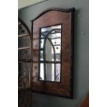 An Oriental style faux bamboo wall mirror