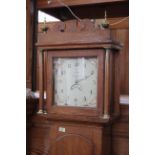 A late 19th Century oak cased cottage Grandfather clock,