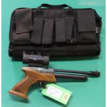An S.M.K. CP1 .177 CO2 air pistol complete with 'Hawke' red dot sight and carry case