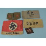 A collection of German (PATTERN) arm bands etc