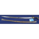 A brass hilted Cavalry sabre with scabbard (origin unknown)