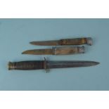 A U.S.A. WWII era fighting knife issued to Airborne Troops for D-Day use