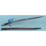 A British model 1856 sword bayonet with scabbard (sterile blade)