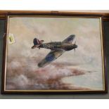 Joe Crowfoot (1946-2017) oil on board 'Hawker Hurricane Mk I', signed lower left,