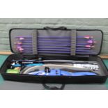 A 'Rolan' complete archery set complete with carry case and accessories