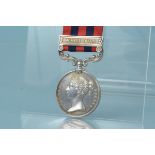 An India General Service medal with Jowaki 1877-8 clasp to 366 Pte John Stretton 2/9th Foot