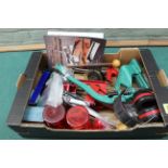 A box of various reloading items,
