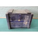 A wooden crate marked to Lt Howard containing ammo boxes etc