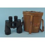 A pair of WWII era binoculars marked U.S. Navy BU Ships Mark I Mod 2 No.