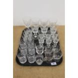 Mixed cut crystal drinking glasses,