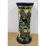 An antique Majolica jardiniere base,