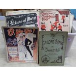 A good selection of vintage sheet music with good graphics to some and odd ones,