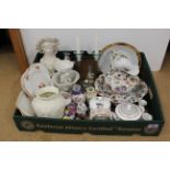 A box of mixed ceramics including Royal Worcester