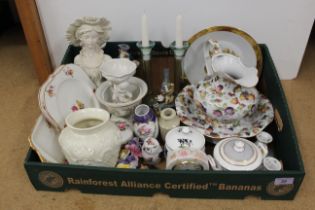 A box of mixed ceramics including Royal Worcester