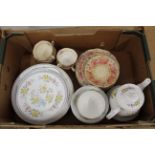 A Royal Albert 'Serena' pattern part tea set, five cups, six saucers,