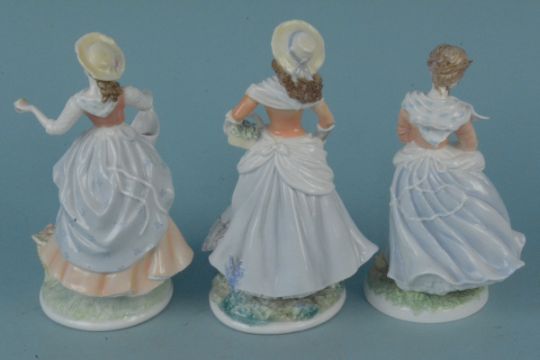 Three Royal Worcester figurines, 'Fruit Picking' limited edition 170/5000, - Image 2 of 3