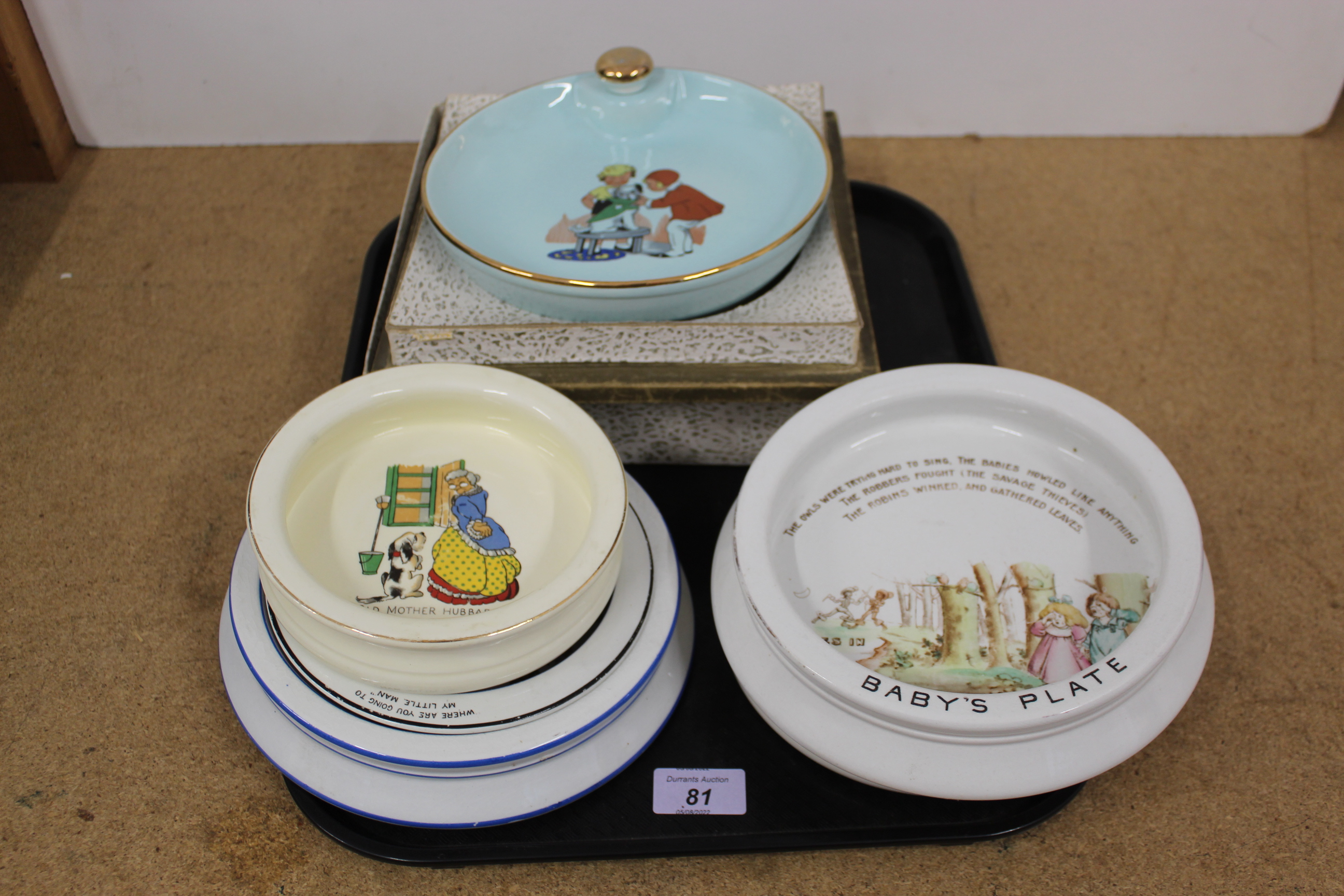 Six various pre WWII 'babys' plates,