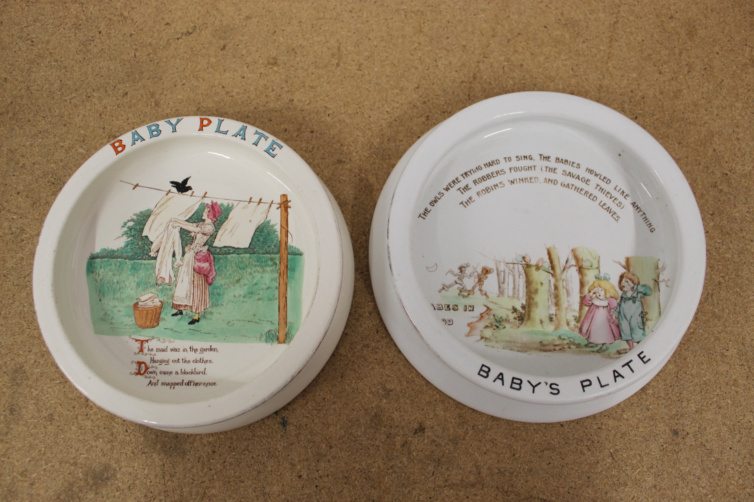 Six various pre WWII 'babys' plates, - Image 2 of 3