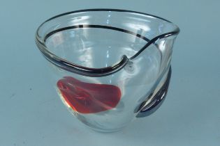 A 'Svaja' signed Art glass dish,