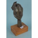 A 1982 dated modernist sculpture marked Anita Penlington 'Masquerade',