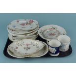 Mixed early/mid 19th Century porcelain plates including Derby hand painted,