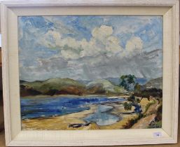 A framed oil on board 'Loch Killisport on the Sound of Jura', signed and dated 'G Kelly 1961',