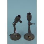 A pair of antique adjustable metal table lamps,