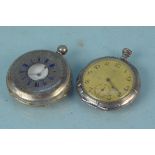 An early 20th Century silver cased Art Nouveau style pocket watch together with a silver half