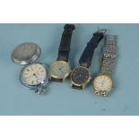 Three assorted vintage wristwatches including Seiko together with a Sekonda 18 Jewel steel cased