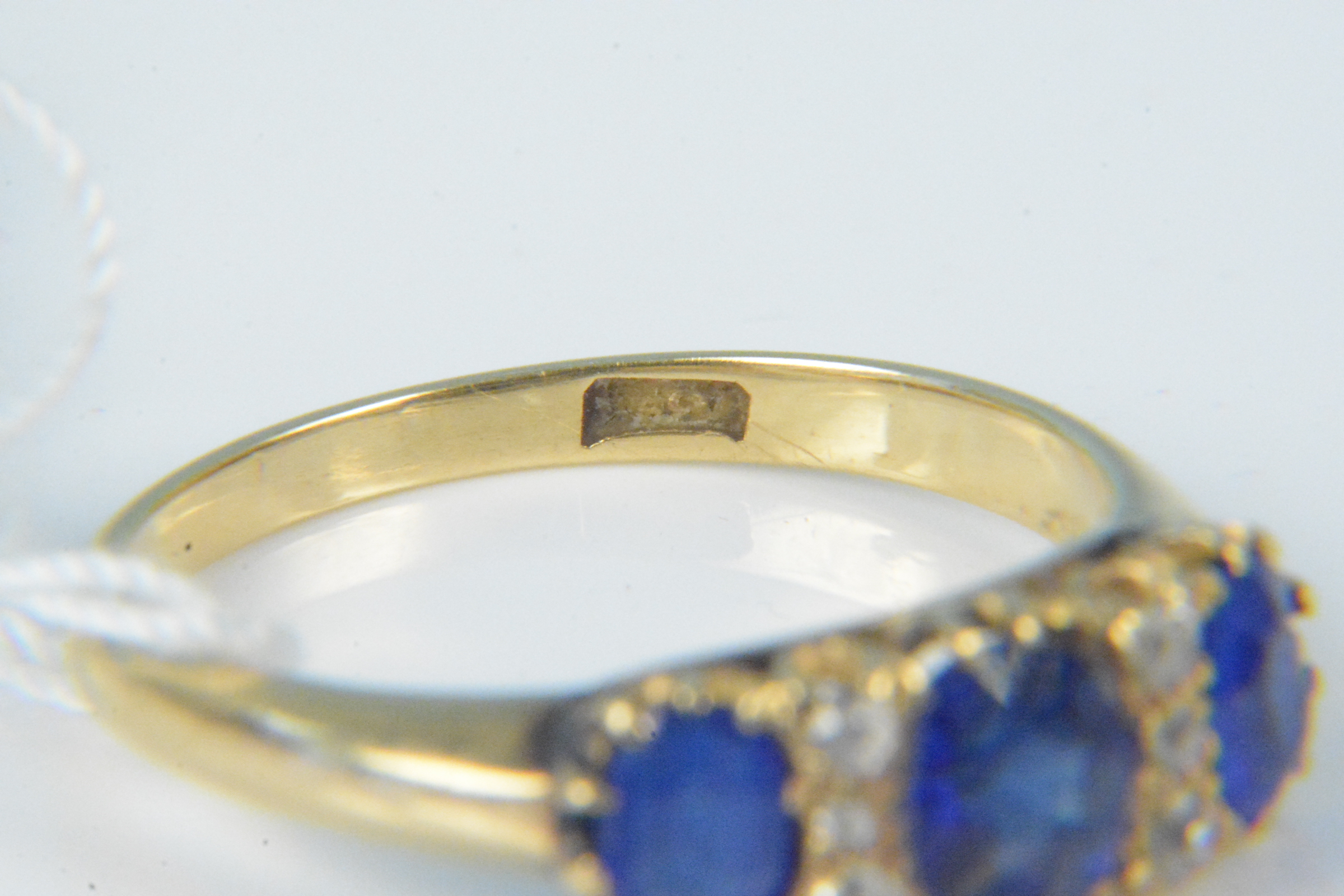 An 18ct gold sapphire and diamond ring, - Image 3 of 3