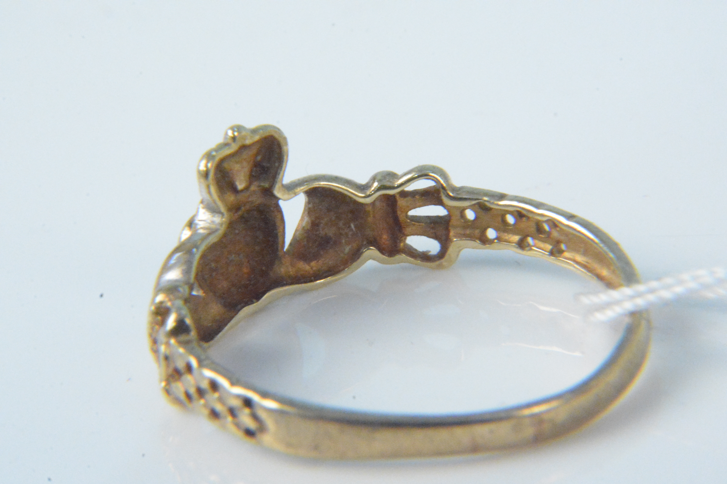 A 9ct gold Claddagh ring, size Q, - Image 2 of 3