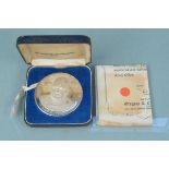 Gregory & Co 1965 Britannia silver Churchill medal,