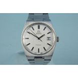 A c1970's Omega Geneve Automatic stainless steel wristwatch, Cal 1481, quick set date,