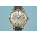 A c1960's Hamilton Automatic 'Estomic' gold plated wristwatch with later added leather strap