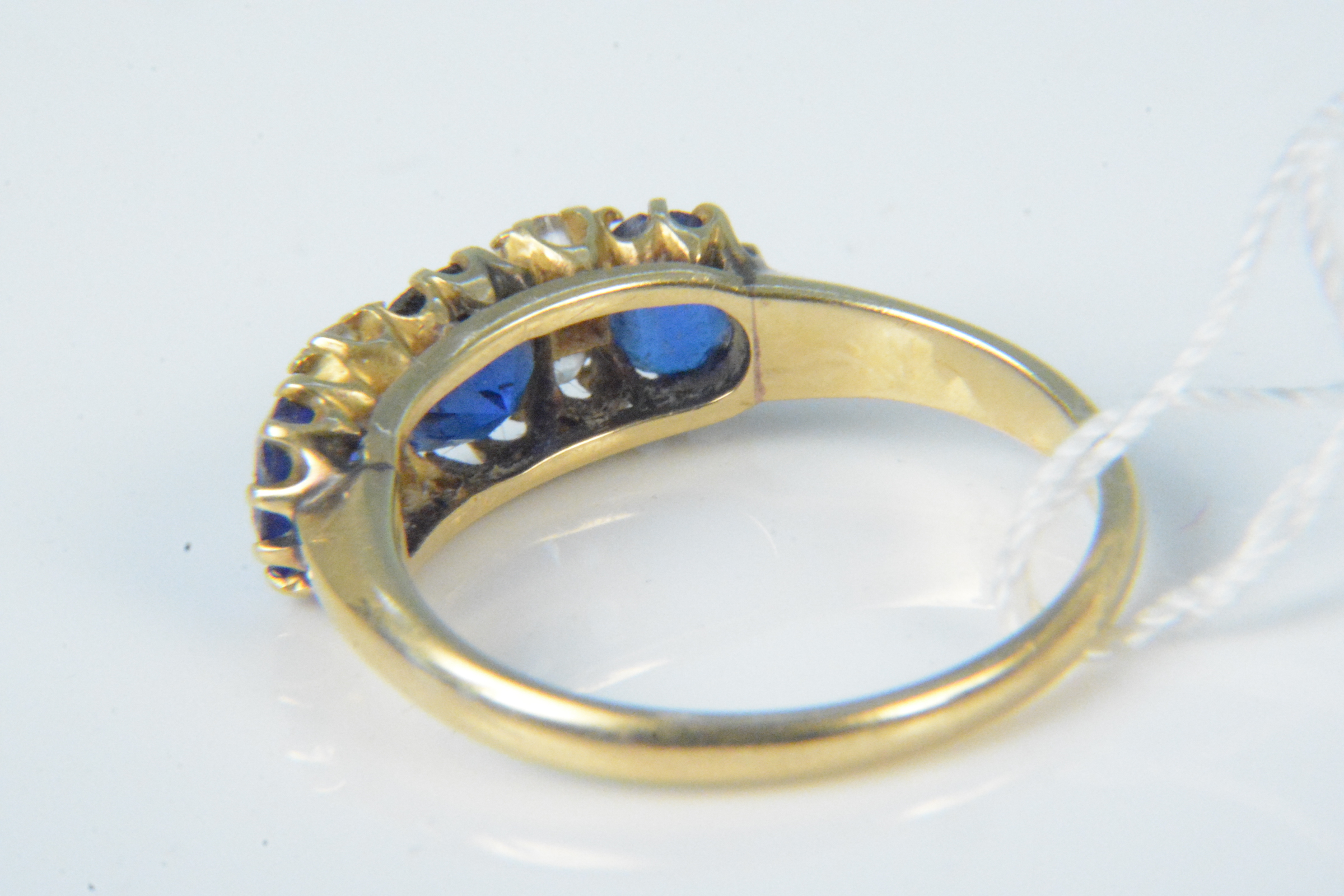 An 18ct gold sapphire and diamond ring, - Image 2 of 3