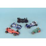 Three Hornby Hobbies/Scalextric racing cars,
