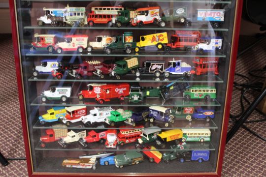 A framed display cabinet with approx eighty plus mainly Lledo collectors cars - Image 2 of 3