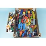 A large box of vintage vehicles including Matchbox,